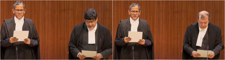 Justice Sudhanshu Dhulia and Justice Pardiwala take oath as Supreme Court judges