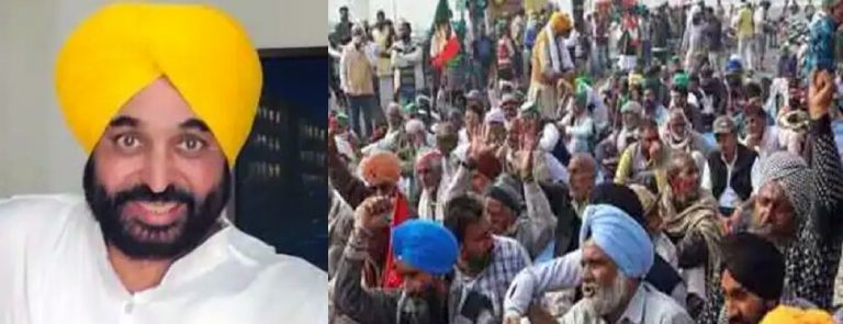 पंजाब : चंडीगढ़-मोहाली सीमा के पास किसान बैठे धरने पर