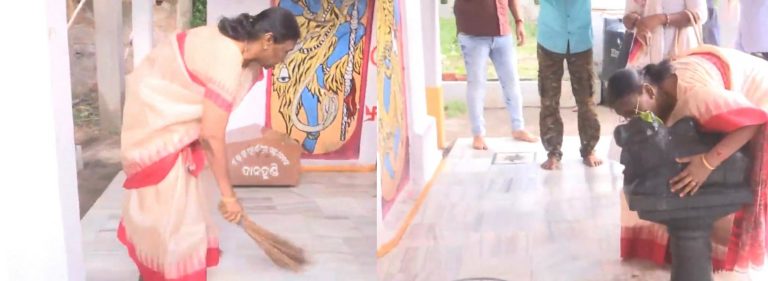 NDA राष्ट्रपति प्रत्याशी : द्रौपदी मुर्मू को मिली Z+ सुरक्षा, पूजा करने से पहले शिव मंदिर परिसर में लगाई झाड़ू