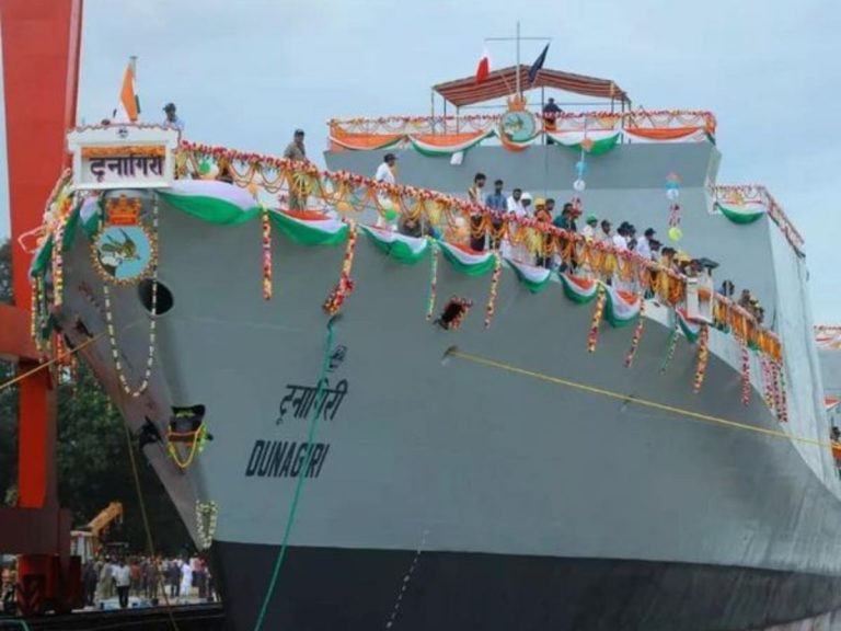 Defence Minister Rajnath Singh launched GRSE built Advanced Frigate ‘DUNAGIRI’