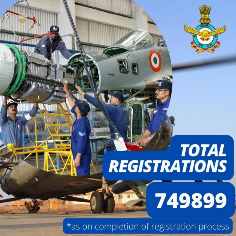 अग्निपथ भर्ती योजना  : (IAF) ऑनलाइन आवेदन प्रक्रिया पूरी, पहले के मुकाबले ज्यादा आए आवेदन