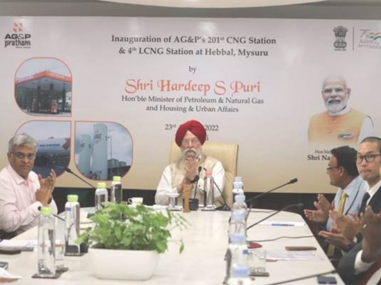 Hardeep Singh Puri inaugurates CNG and LCNG stations at Hebbal, Mysuru