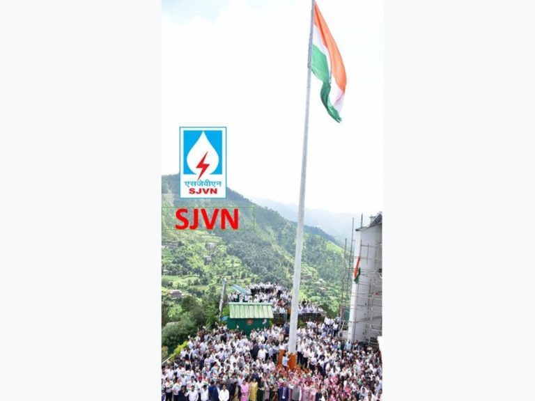 Highest National Flag in Shimla Town hoisted at SJVN Corporate Office