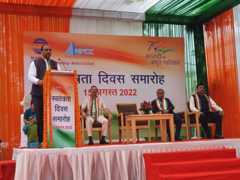 WAPCOS CMD hoisted National Flag on 76th Independence Day