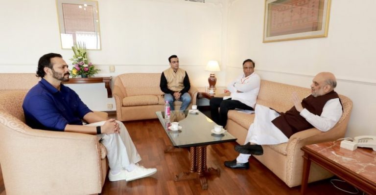 अमित शाह से मुलाकात करने पहुंचे रोहित शेट्टी