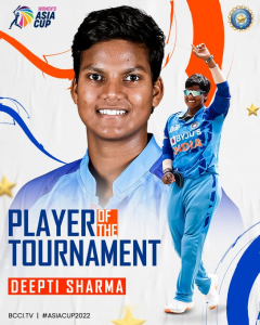 Women's asia cup 2022: Player of the tournamnet (Deepti Sharma)