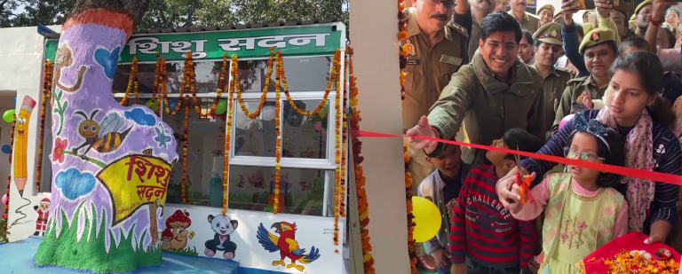 उप्र: SP घुले सुशील चंद्रभान ने सीतापुर में बच्चों के साथ शिशु सदन का किया उद्घाटन