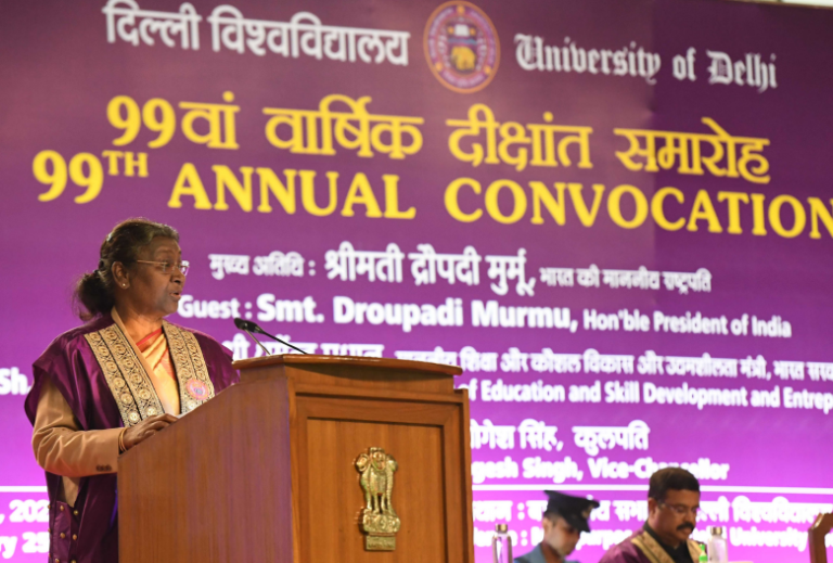 देश-विदेश में उत्कृष्टता के हर क्षेत्र में दिल्ली विश्वविद्यालय की छाप है – राष्ट्रपति मुर्मू
