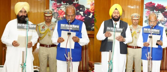 पंजाब कैबिनेट में 2 नए चेहरे शामिल, बलकार सिंह और गुरमीत सिंह खुडियां ने ली मंत्री पद की शपथ