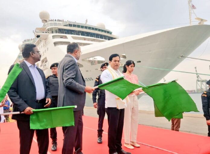 Union Minister Sarbananda Sonowal flags off India’s First International Cruise Vessel from Chennai to SriLanka