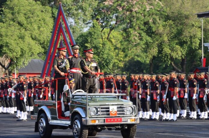 Army Chief General Manoj Pande reviewed the passing out parade at IMA