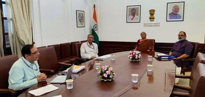 FM Sitharaman held a meeting with Minister Rajeev Chandrasekhar