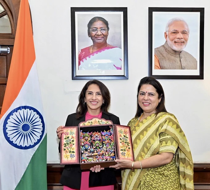 MoS Meenakshi Lekhi met Peru’s Vice Foreign Trade Minister Teresa Stella Mera Gómez MoS Meenakshi Lekhi met Peru’s Vice Foreign Trade Minister Teresa Stella Mera Gómez