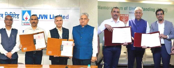 SJVN has signed separate MoUs with ONGC & Sambhar Salts Limited