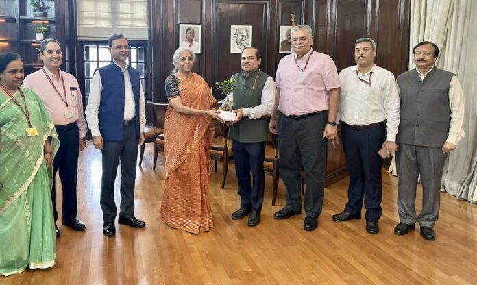 Chairman CBIC Sanjay Kumar Agarwal along with Members of the Board called on FM Sitharaman