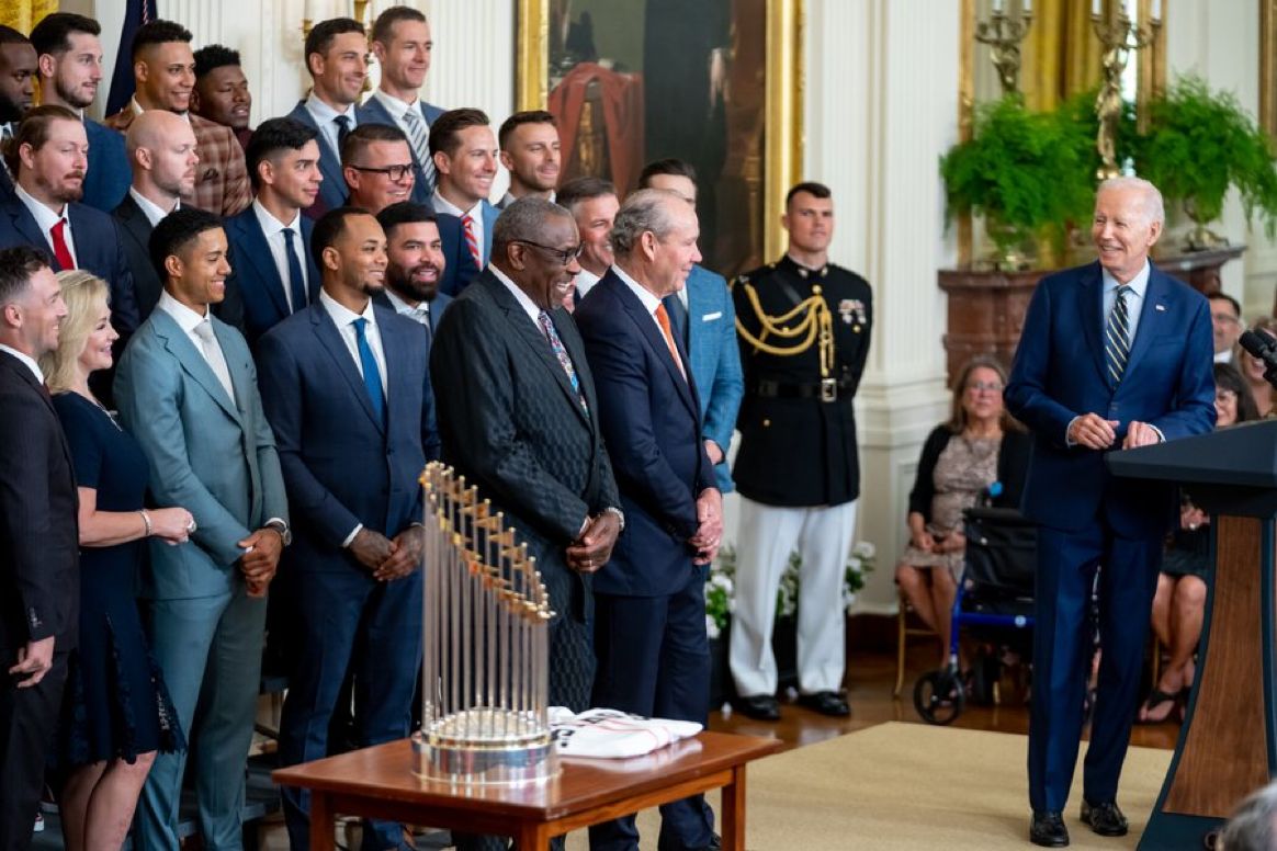 Biden celebrates Houston Astros at White House for 2022 World Series win -  POLITICO