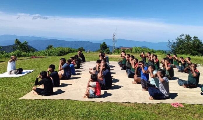 Manipur: Assam Rifles organised “Practicing Yoga with Locals” programme