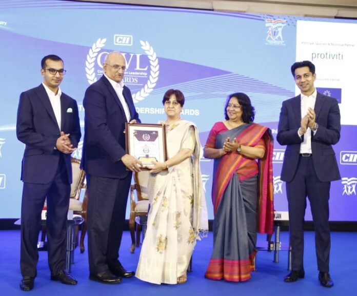 Renuka Gera, Director (IS&P), BHEL was awarded the Corporate Woman Leader Award by CII