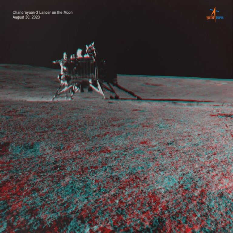 ISRO shared 3D ‘anaglyph’ image of Vikram lander on Lunar surface