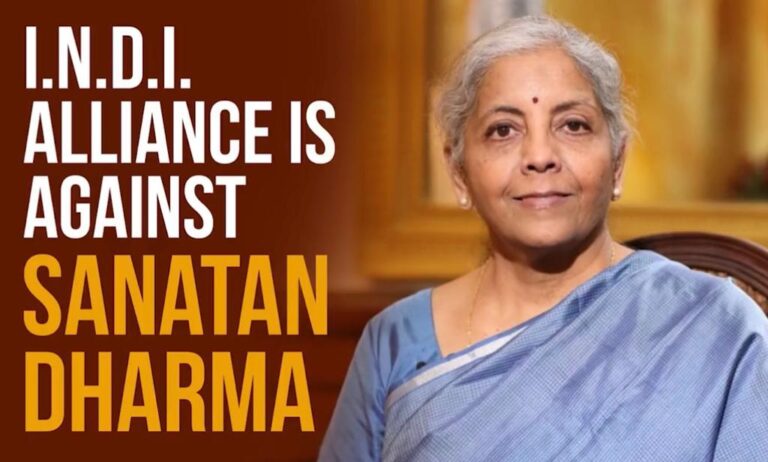 There is no voice from the I.N.D.I. Alliance which is condemning the remark against the Sanatan Dharma- FM Sitharaman
