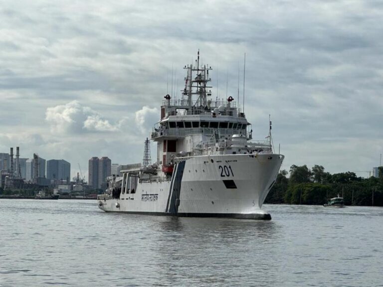 ICG Ship Samudra Prahari on an overseas deployment to ASEAN countries