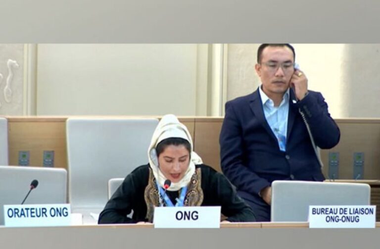 Geneva: Female activist Tasleema Akhtar addressed at the 54th Session of UNHRC