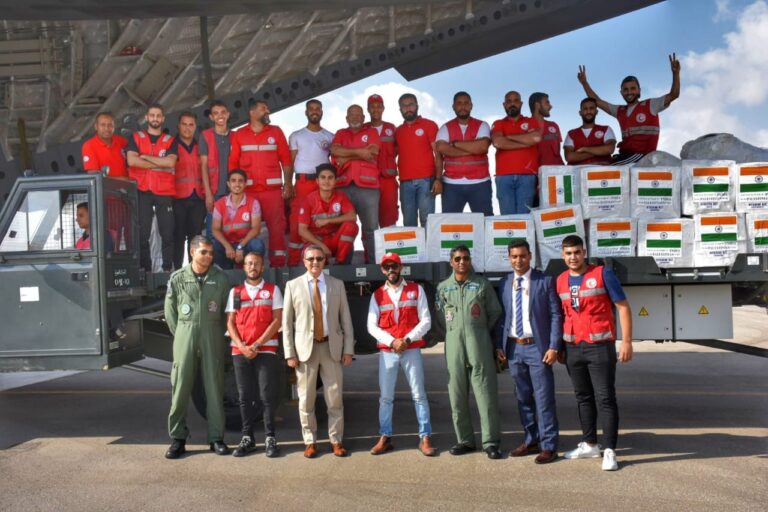 India’s humanitarian aid for the people of Palestine arrives in Egypt
