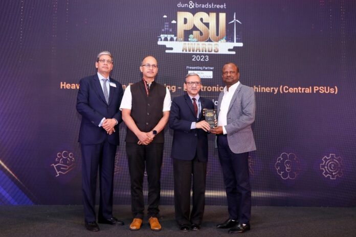 BHEL was conferred the Dun & Bradstreet PSU Award 2023 in the ‘Heavy & Medium Engineering - Electronics & Machinery (CPSU)’ category