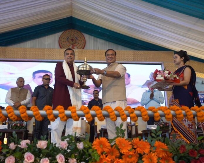 Guwahati: Union Minister Nitin Gadkari inaugurates & laid the foundation stone for 26 National Highway Projects