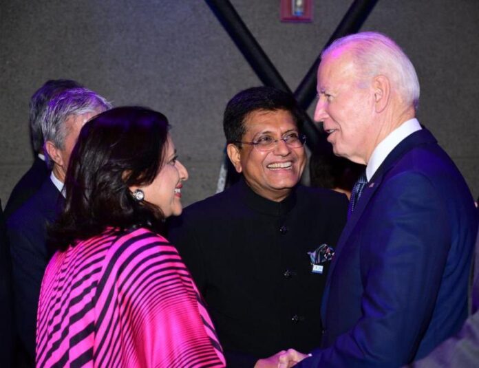 San Francisco: Union Minister Piyush Goyal meets US President Joe Biden at APEC welcome reception