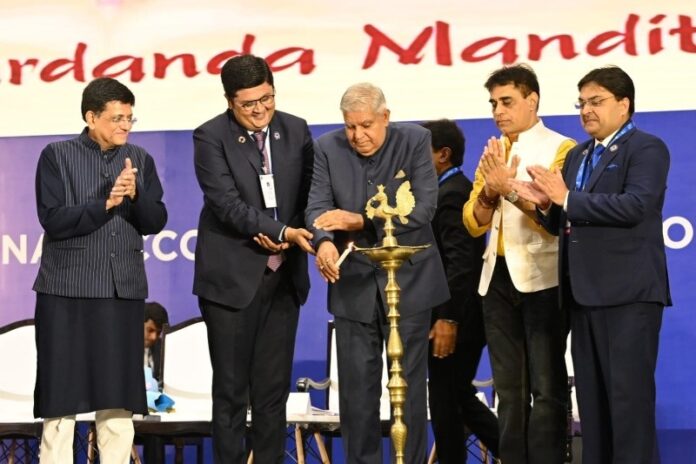 Gandhinagar: Vice President Jagdeep Dhankhar inaugurates the Global Professional Accountants Convention at Mahatma Mandir