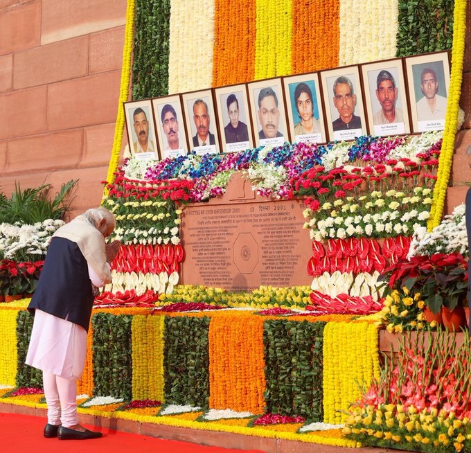 PM Modi pays heartfelt tributes to brave security personnel martyred in the Parliament attack in 2001
