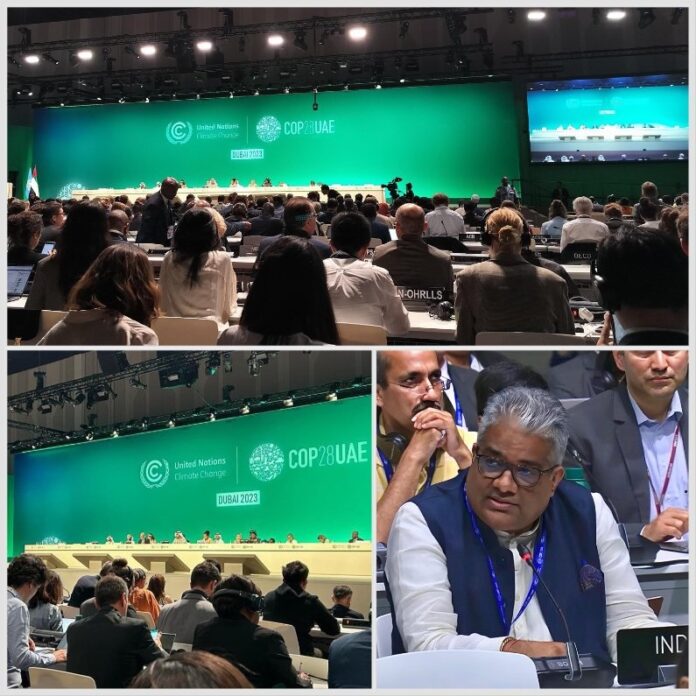 Union Minister Bhupender Yadav addresses the Closing Plenary of COP28 in Dubai, UAE