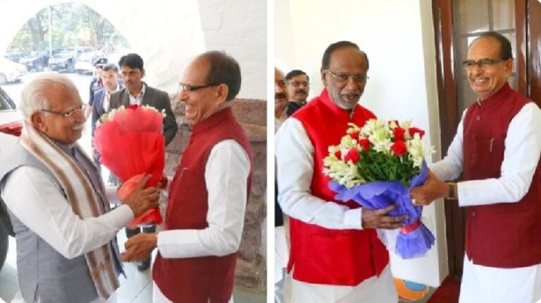 मप्र : सीएम हाउस पहुंचे पर्यवेक्षक, मुख्यमंत्री शिवराज सिंह चौहान से की मुलाकात