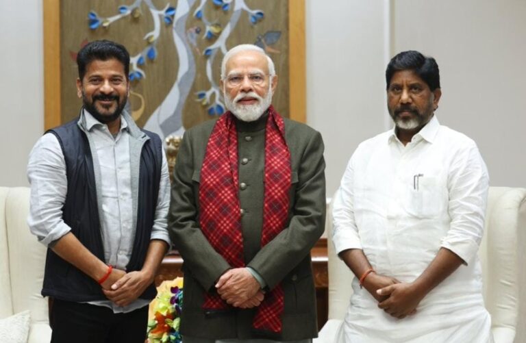 तेलंगाना के सीएम रेवंत रेड्डी और डिप्टी सीएम भट्टी विक्रमार्क मल्लू ने PM मोदी से मुलाकात की