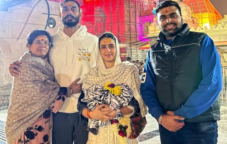 उज्जैन : महाकाल के दरबार में पहुंची अभिनेत्री सान्या मल्होत्रा, आरती में शामिल होकर लिया आशीर्वाद