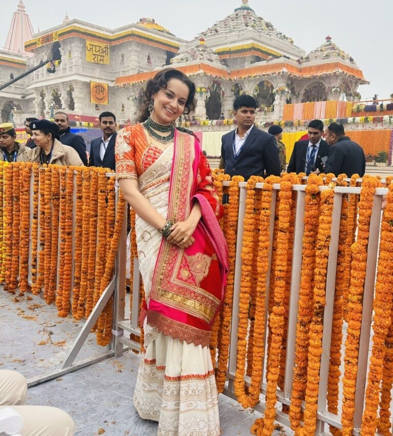 रामनगरी में खुशी से झूमीं अभिनेत्री कंगना रनौत, जमकर लगाए जय श्रीराम के जयकारे