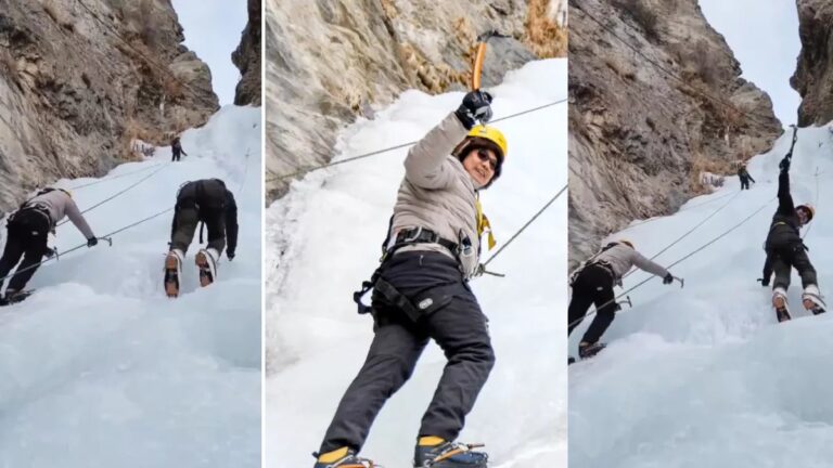 बर्फ की पहाड़ियों पर चढ़ते दिखे केंद्रीय मंत्री किरेन रिजिजू, पहली बार लद्दाख में आयोजित हुआ Khelo India Winter Games