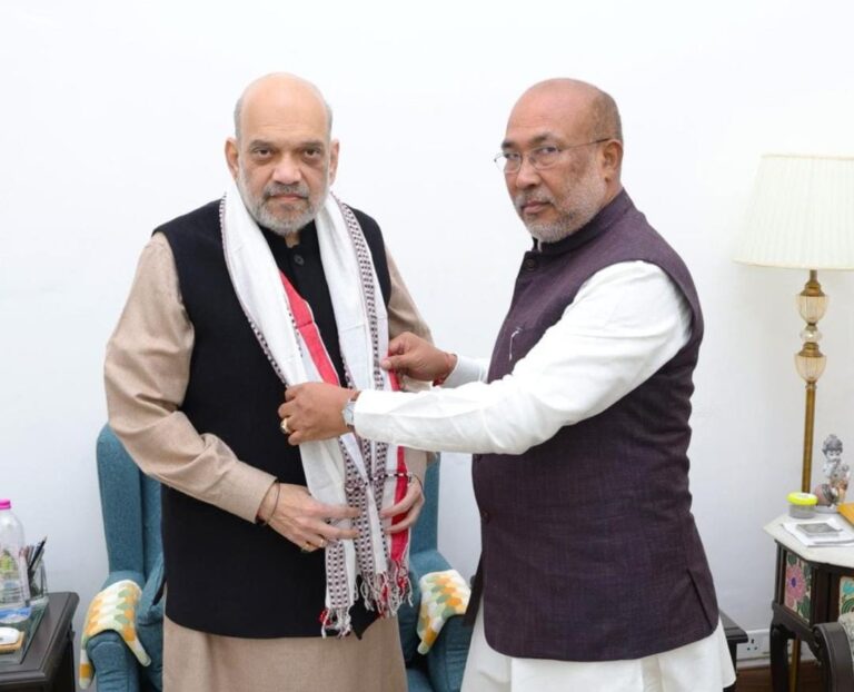 मणिपुर के सीएम एन बीरेन सिंह ने केंद्रीय गृह मंत्री अमित शाह से की मुलाकात