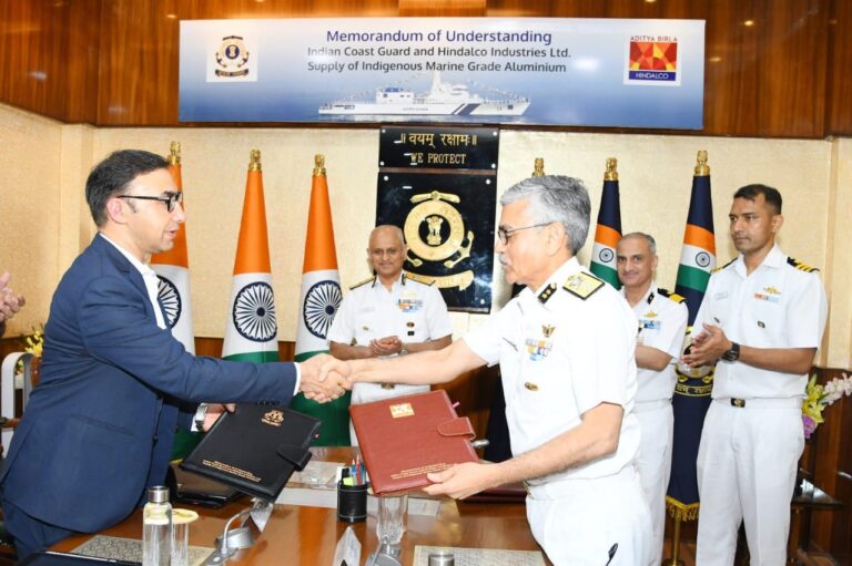 Indian Coast Guard (ICG) signed an important partnership MOU with Hindalco Industries