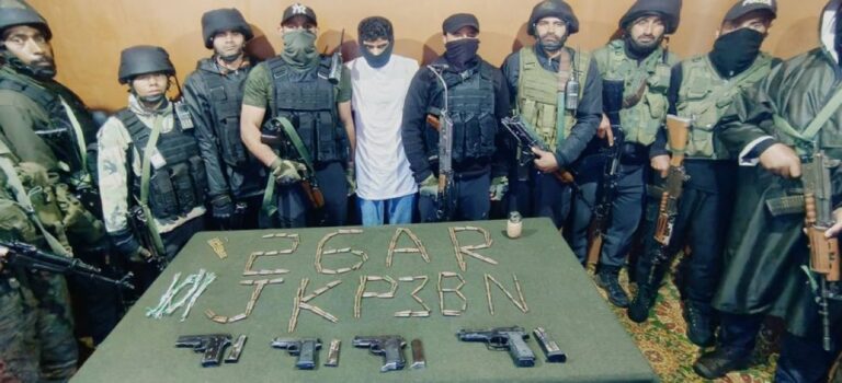 J&K: One terrorist associate along with arms & ammunition arrested