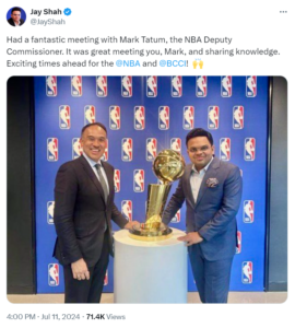 BCCI Secretary Jay Shah meets NBA Deputy Commissioner Mark Tatum