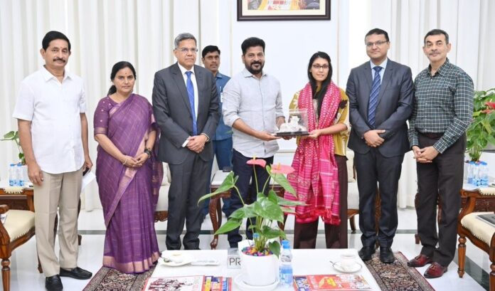 HCL Technologies chairperson Roshni Nadar meets Telangana CM Revanth Reddy