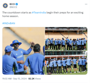 Indian Cricket Team starts preparation for home Tests against Bangladesh at Chennai