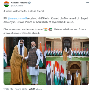 Abu Dhabi Crown Prince meets PM Narendra Modi in Delhi