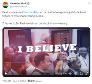 PM Modi extends greetings on occasion of Teachers Day