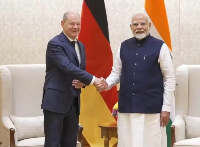 German Chancellor Olaf Scholz meets PM Modi in New Delhi