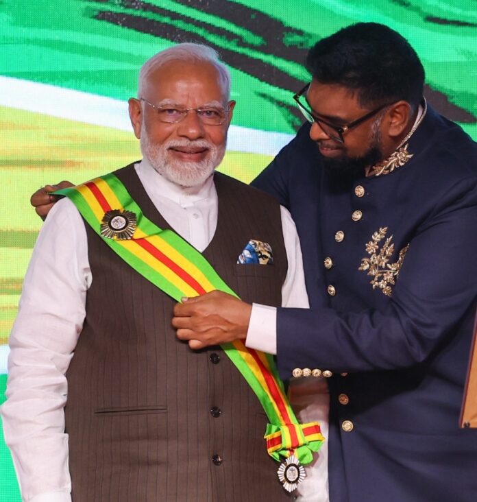 PM Modi conferred with Guyana's highest national award 'The Order of Excellence'