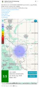Earthquake of magnitude 3.5 hits Ladakh