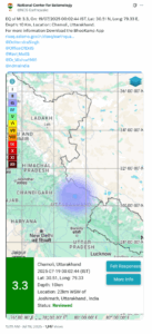 Earthquake of magnitude 3.3 hits Uttarakhand's Chamoli